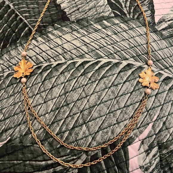 Jewelry Vintage Double Gold Leaf And Pearl Necklace Poshmark